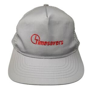 Timesavers Snapback Trucker Hat Gray One Size Mesh Back Designer Award Headwear